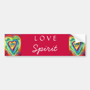 Adesivo Para Carro Rainbow Heart Spirit Words Bumper Sticker