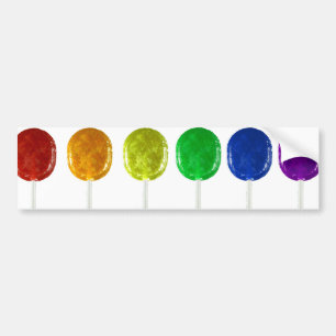 Adesivo Para Carro Rainbow Lollipops Bumper Sticker
