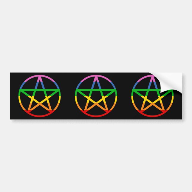 Adesivo Para Carro Rainbow Pentacle (Frente)