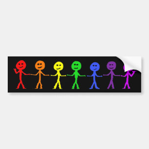 Adesivo Para Carro Rainbow Stickmen