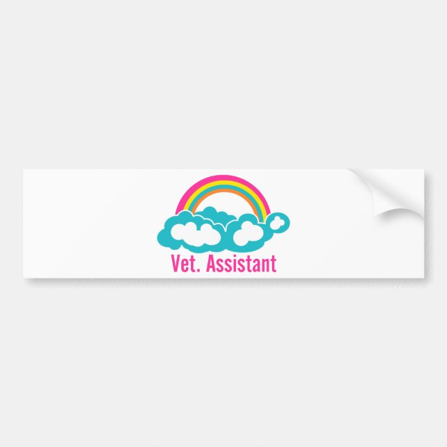 Adesivo Para Carro Rainbow Veterinary Assistant (Frente)