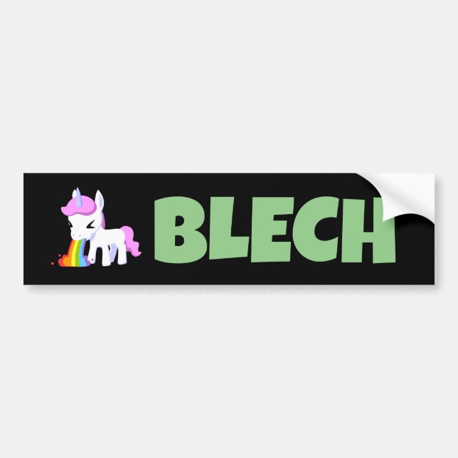 ADESIVO PARA CARRO RAINBOW VOMIT UNICORN FUNNY BUMPER STICKERS (Frente)