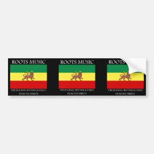 Adesivo Para Carro Rasta - leão da bandeira de Etiópia da música d
