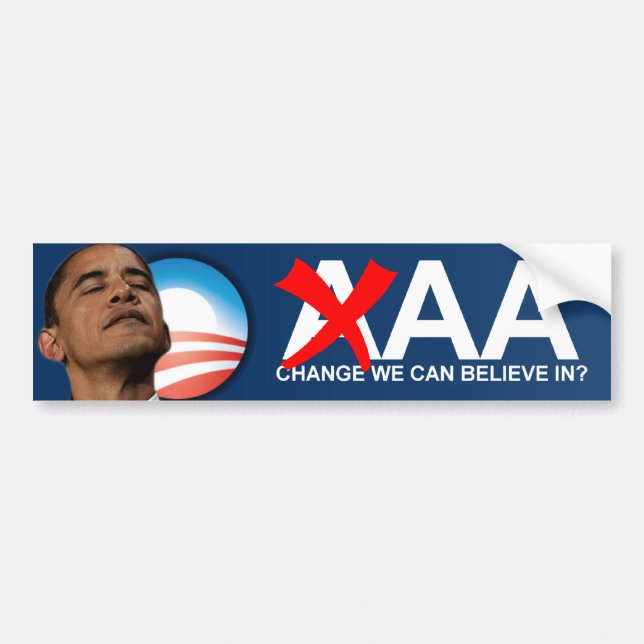 Adesivo Para Carro Rating de crédito do AA de Obama (Frente)