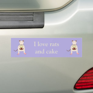 Adesivo Para Carro Rato Siamês com Bolo de Aniversário Personalizado