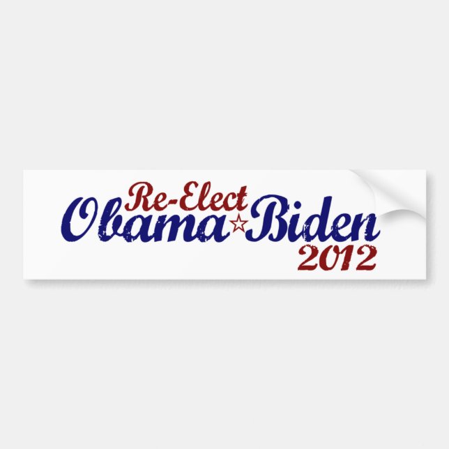 Adesivo Para Carro Re-Elect Obama Biden 2012 (Frente)
