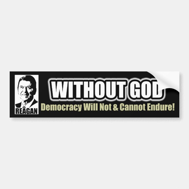 Adesivo Para Carro Reagan: Sem deus (Frente)