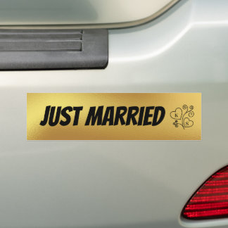Adesivo Para Carro Recém-Casados Falso Ouro Casais Monogramados