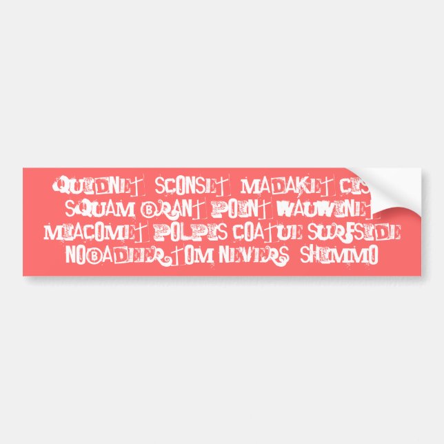 Adesivo Para Carro Reconheça lugares de Nantucket (Frente)