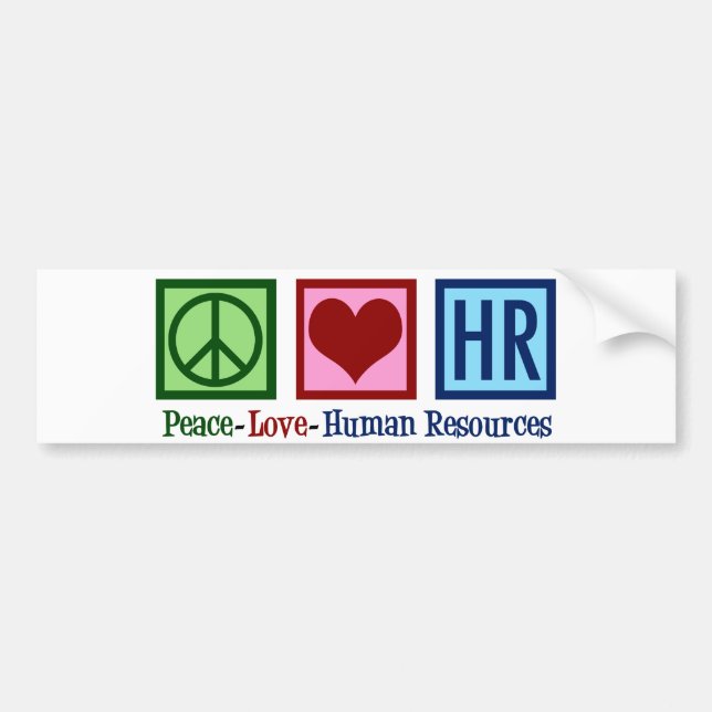 Adesivo Para Carro Recursos Humanos Paz Amor HR (Frente)