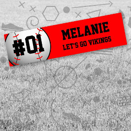 Adesivo Para Carro Red Black Baseball Team