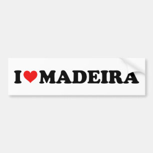 Adesivo Para Carro Red Heart I Love Madeira Car