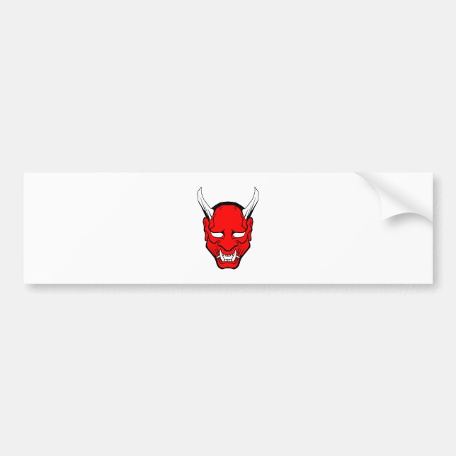 Adesivo Para Carro Red Japan Hannya Mask (Frente)