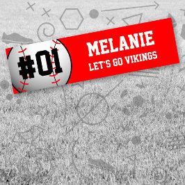 Adesivo Para Carro Red White Baseball Team