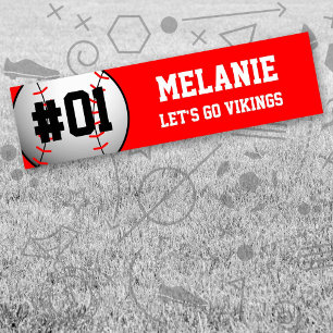 Adesivo Para Carro Red White Baseball Team