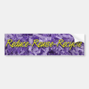 Adesivo Para Carro Reduzir-Reusar-Reciclar roxo