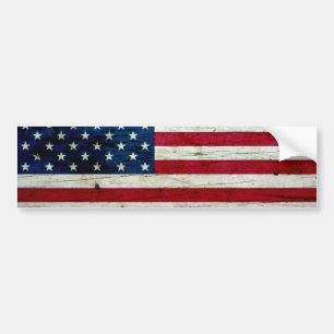 Adesivo Para Carro Refrigere a madeira afligida da bandeira americana