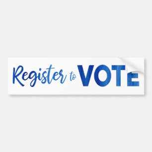 Adesivo Para Carro Registrar para Votação - texto em branco azul