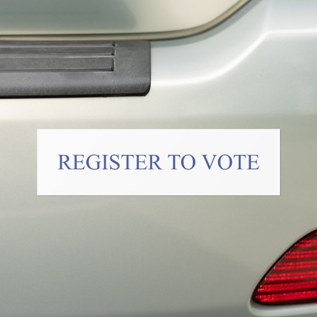 Adesivo Para Carro Registre-se para votar elegante azul e branco simp (No carro)