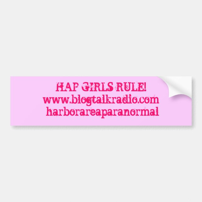 ADESIVO PARA CARRO REGRA DAS MENINAS DO HAP! (Frente)