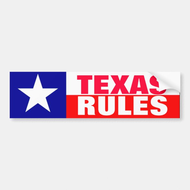 Adesivo Para Carro Regras de Texas (Frente)