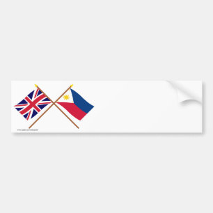 Adesivo Para Carro Reino Unido e bandeiras cruzadas Filipinas