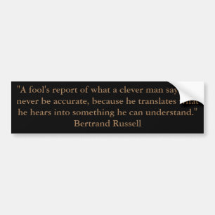 Adesivo Para Carro Relatório do Bertrand Russell Fool