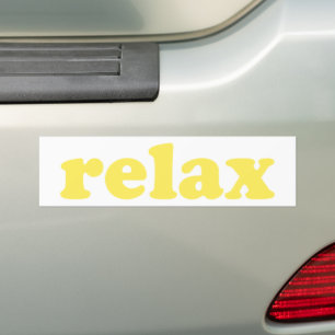 Adesivo Para Carro Relaxe a tipografia moderna amarela cautela engraç