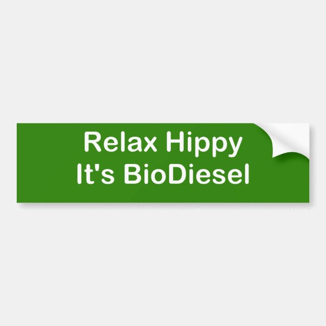 Adesivo Para Carro Relaxe o hippy que é biodiesel (Frente)