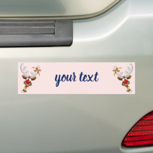 Adesivo Para Carro Rena de Natal Engraçada Espiando Meme de Natal