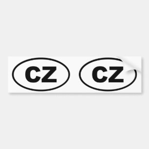 Adesivo Para Carro República Checa CZ oval europeu