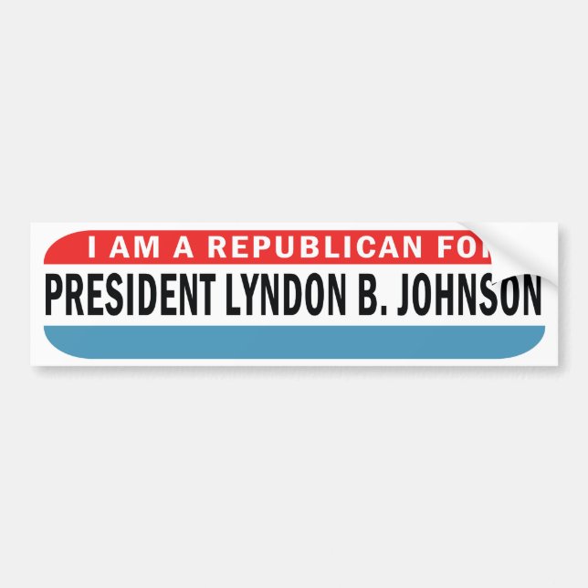 Adesivo Para Carro Republicano De Johnson LBJ Bumper Sticker 1964 (Frente)