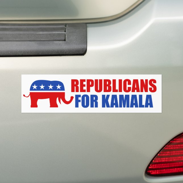 Adesivo Para Carro Republicanos pelo Elefante Kamala Harris (No carro)