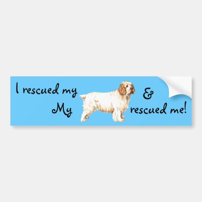 Adesivo Para Carro Resgate Clumber Spaniel (Frente)