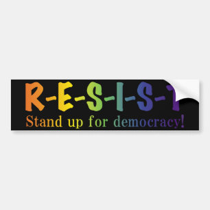 Adesivo Para Carro RESIST - letras arco-íris