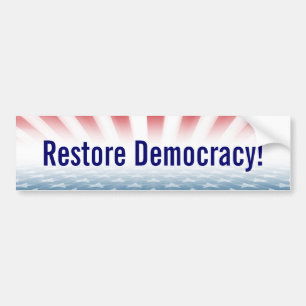 Adesivo Para Carro Restaurar a Democracia!Adesivo de para-choque