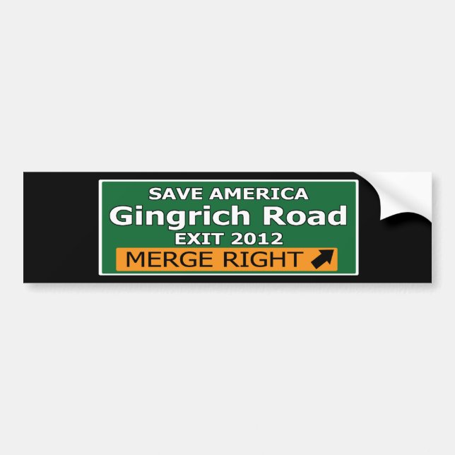 Adesivo Para Carro Retire a estrada 2012 de Gingrich (Frente)