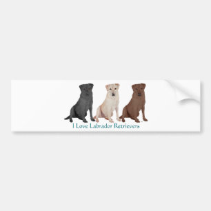 Adesivo Para Carro Retrievers de Labrador - 3 cores ao amor