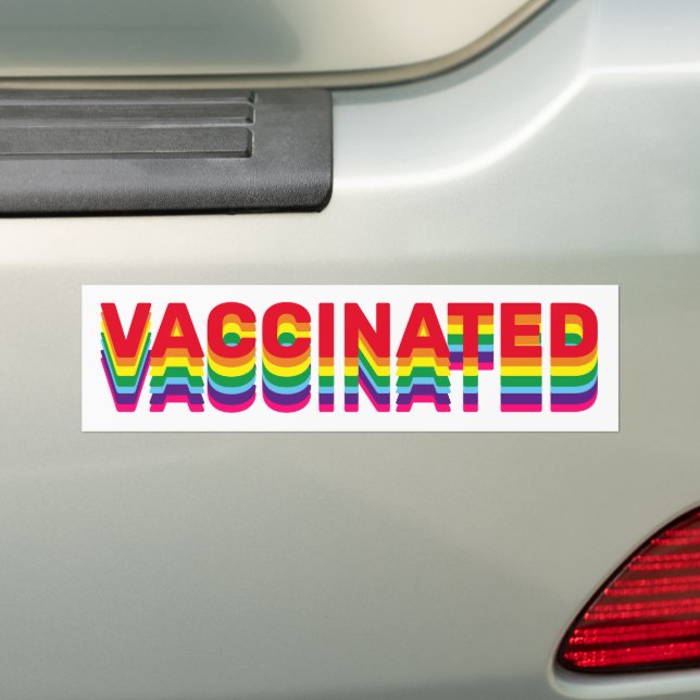 Adesivo Para Carro Retro arco-íris gay do orgulho vacinado lgbt (No carro)