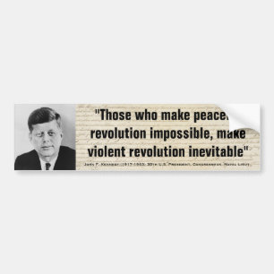 Adesivo Para Carro Revolução violenta de JOHN F. KENNEDY inevitáve