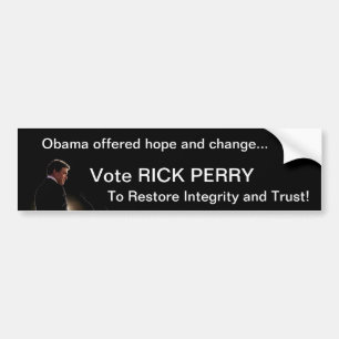 Adesivo Para Carro Rick Perry - integridade e confiança