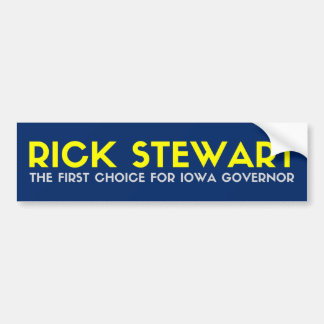 Adesivo Para Carro Rick Stewart para o Governador de Iowa Bumper Stic