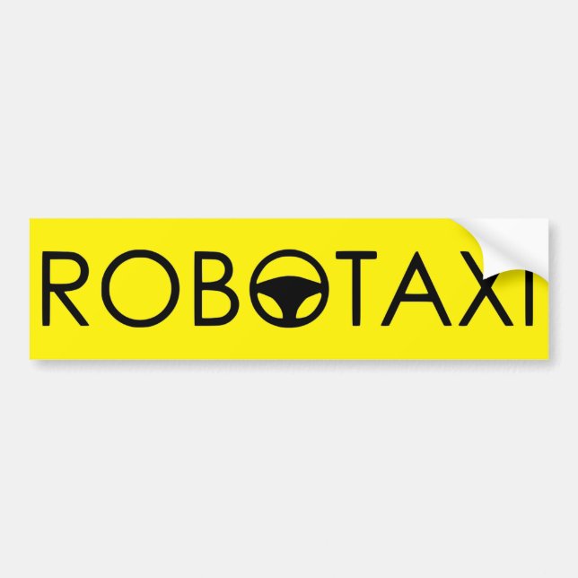 Adesivo Para Carro Robotaxi Bumper Sticker "Yellow Cab Edition" (Frente)