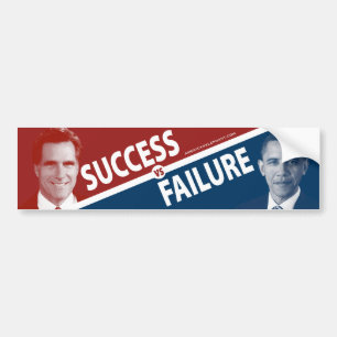 Adesivo Para Carro Romney contra Obama - sucesso contra a falha