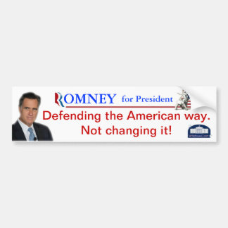 Adesivo Para Carro Romney: Defendendo a maneira americana