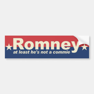Adesivo Para Carro Romney - pelo menos não é commie - anti Obama