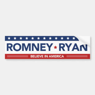 Adesivo Para Carro Romney Ryan acredita no autocolante no vidro