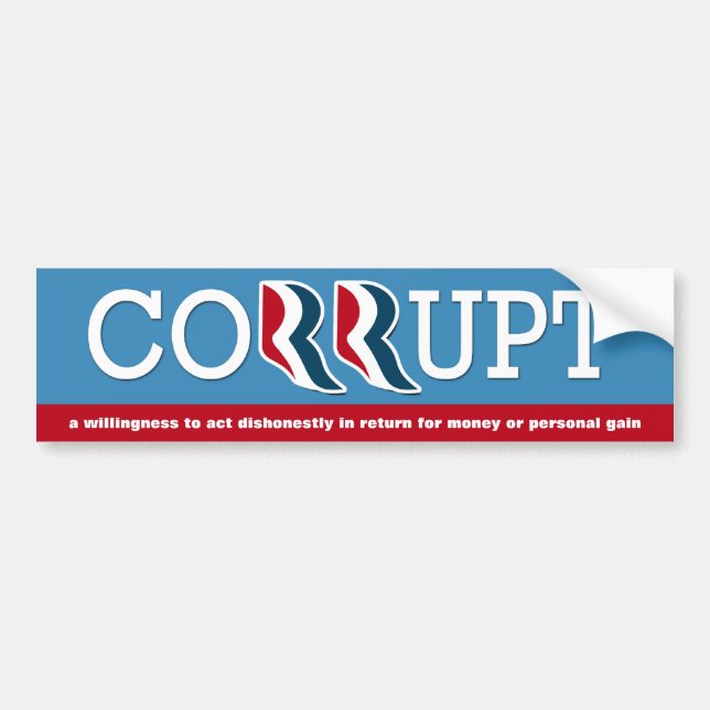 Adesivo Para Carro Romney & Ryan - corrompa (Frente)