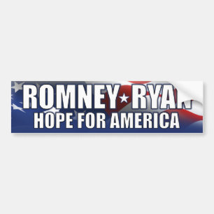 Adesivo Para Carro Romney - Ryan - esperança para América