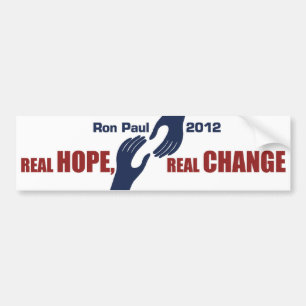 Adesivo Para Carro Ron Paul 2012: Esperança real, mudança real